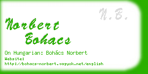 norbert bohacs business card
